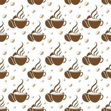 Seamless pattern with Coffee. Vector illustration. Stock Illustration