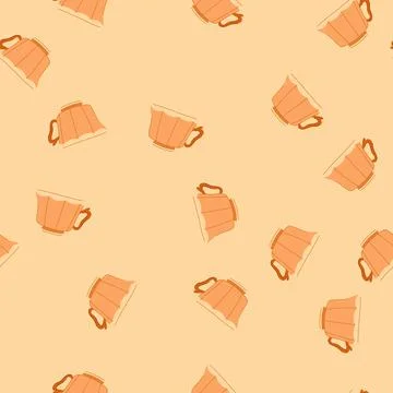 Seamless pattern coffee vintage cup cartoon vector Stock Illustration