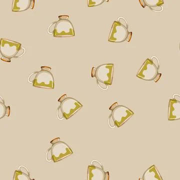 Seamless pattern coffee vintage cup cartoon vector sign Stock Illustration