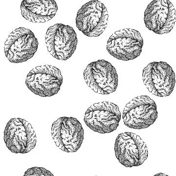 Seamless pattern cognition brain sketch hand drawn Ilustración de archivo