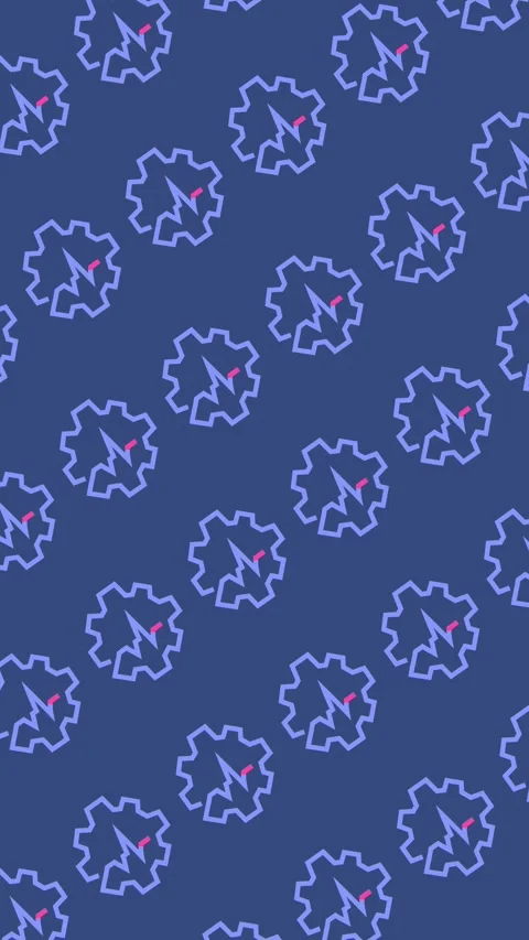 Seamless pattern of cogwheel gear icons with pulse heartbeat line art Stock Footage 334860725