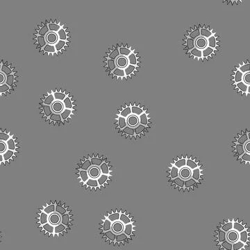 Seamless pattern Cogwheel mechanism working together system concept 库存插图