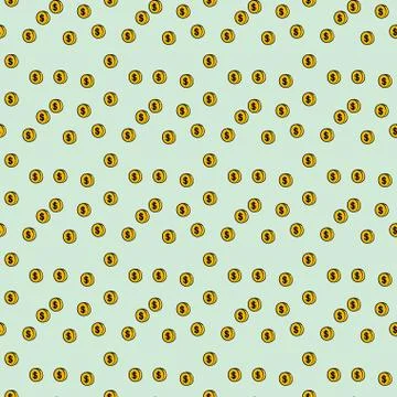 Seamless pattern  coin money Stock Illustration