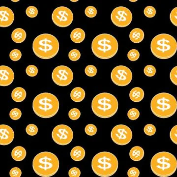 Seamless pattern of the coins. Vector Illustration Stock Illustration
