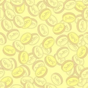 Seamless pattern with coins.Vector illustration. Stock Illustration