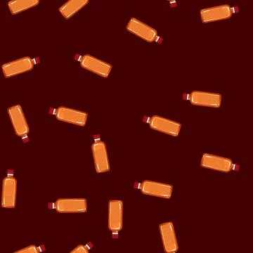 Seamless pattern cola glass bottle soda cartoon vector Stock Illustration