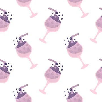 Seamless pattern of cold fizzy drinks Stock Illustration