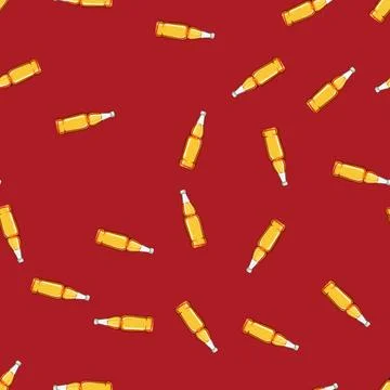 Seamless pattern cold glass bottle soda cartoon vector Stock Illustration