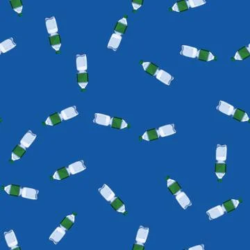 Seamless pattern cold mineral water bottle cartoon vector Stock Illustration