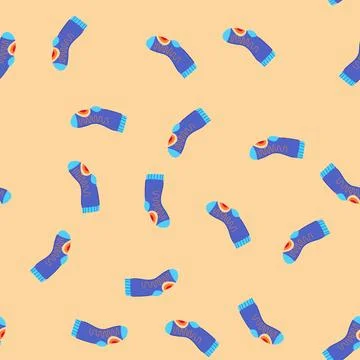 Seamless pattern cold socks heated cartoon vector Stock Illustration