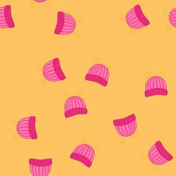 Seamless pattern cold winter hat kid cartoon vector Illustrazione stock
