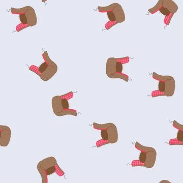 Seamless pattern cold winter hat man cartoon vector イラスト素材
