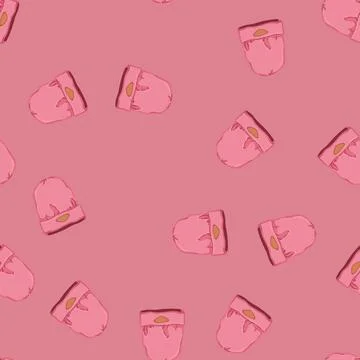 Seamless pattern cold winter hat woman cartoon vector Illustrazione stock