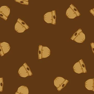 Seamless pattern cold winter hat man cartoon vector イラスト素材