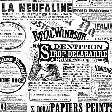 Seamless pattern with a collage of newspaper or magazine clippings. Retro s.. イラスト素材