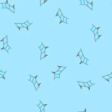 Seamless pattern collapsible camping cot cartoon vector Stock Illustration