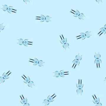 Seamless pattern collectible robot toy cartoon vector Illustrazione stock