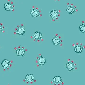 Seamless pattern collection cactus cartoon vector Stock Illustration