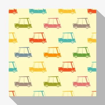 Seamless pattern collection with car Illustrazione stock