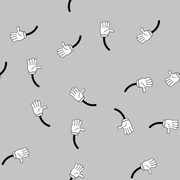 Seamless pattern collection cartoon hand cartoon vector Stock Illustration