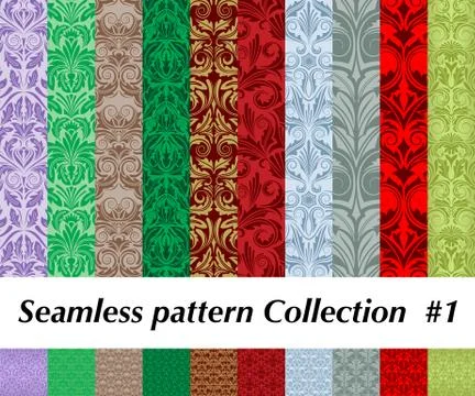 Seamless pattern collection Stock Illustration