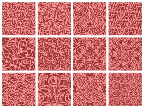 Seamless pattern collection Stock Illustration