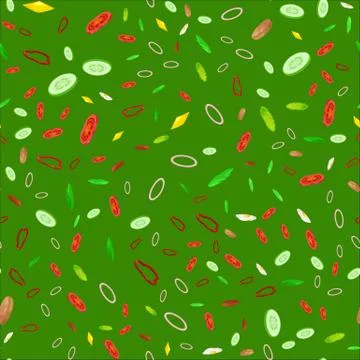 Seamless Pattern Collection mix of fresh sliced vegetable, organic healthy food Illustrazione stock
