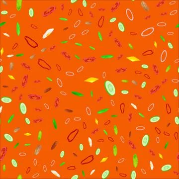 Seamless Pattern Collection mix of fresh sliced vegetable, organic healthy food Stock Illustration