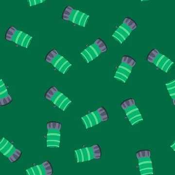 Seamless pattern collection rain barrel cartoon vector Illustrazione stock