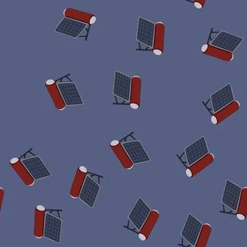 Seamless pattern collector solar water heater cartoon vector Illustrazione stock