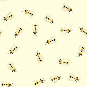 Seamless pattern colony bee cartoon vector イラスト素材