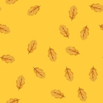 Seamless pattern color autumn leaf cartoon vector Illustrazione stock