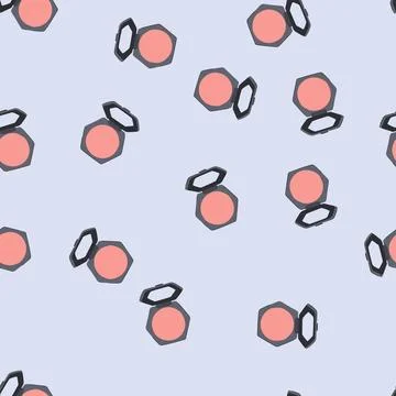 Seamless pattern color blush compact cartoon vector Stock Illustration