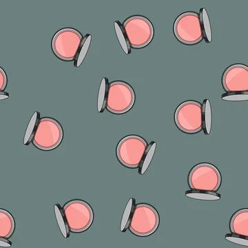 Seamless pattern color blush compact cartoon vector Stock Illustration