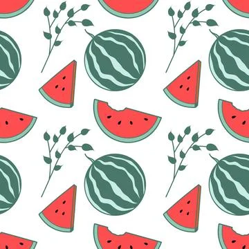 Seamless pattern color drawings of summer sweets Stock Illustration
