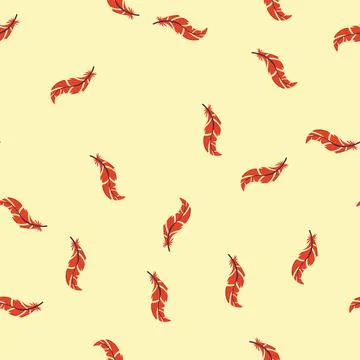 Seamless pattern color feather exotic bird cartoon vector 库存插图