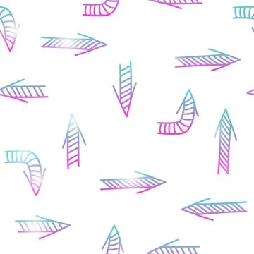 Seamless pattern with color gradient arrows on white background. Doodle sign イラスト素材
