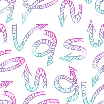 Seamless pattern with color gradient arrows on white background. Doodle sign Stock Illustration