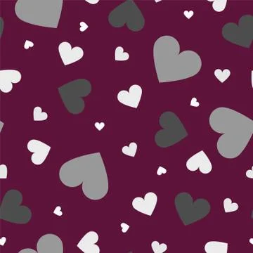 Seamless pattern with color hearts - simple holiday backdrop. Valentines day イラスト素材