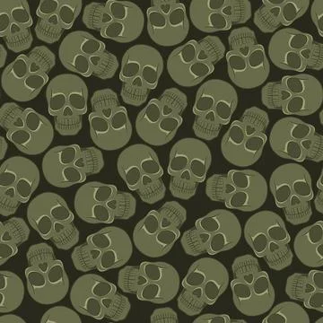 Seamless pattern with color illustration skull Stock Illustration