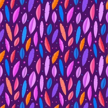 Seamless pattern of color leaves. Vector background Stock Illustration