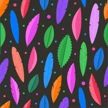 Seamless pattern of color leaves. Vector background Stock-Illustration