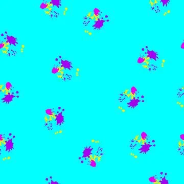 Seamless pattern color paint splatters cartoon vector Stock Illustration