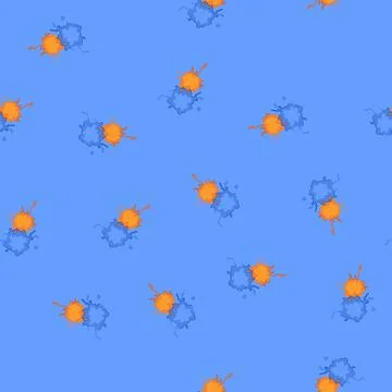 Seamless pattern color paint splatters cartoon vector Illustrazione stock