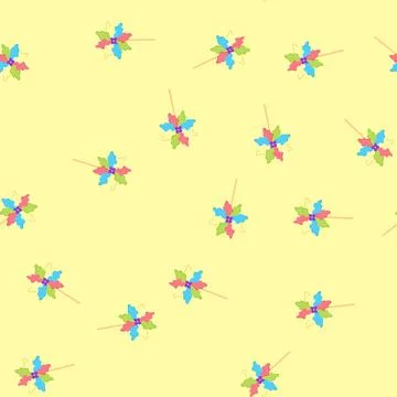 Seamless pattern color pinwheel toy cartoon vector Stock Illustration