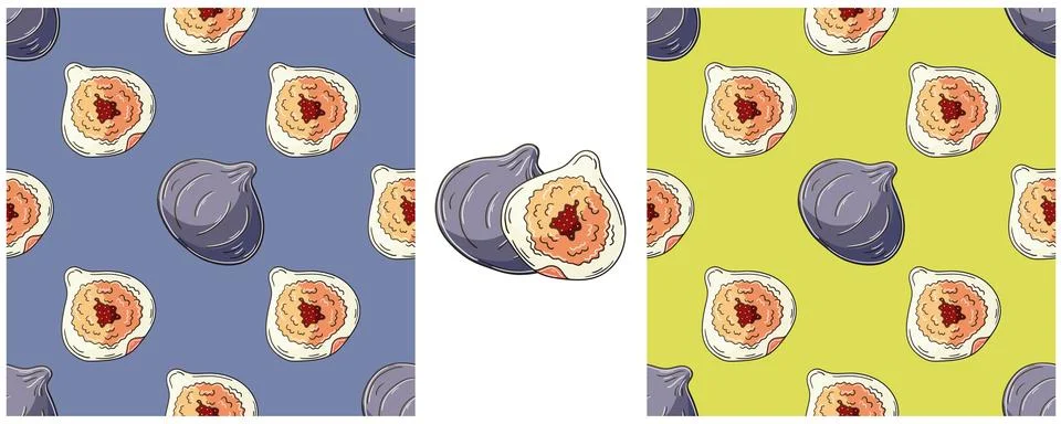 Seamless pattern. Color Set in hand draw style. Can be used for fabric and et Stock Illustration