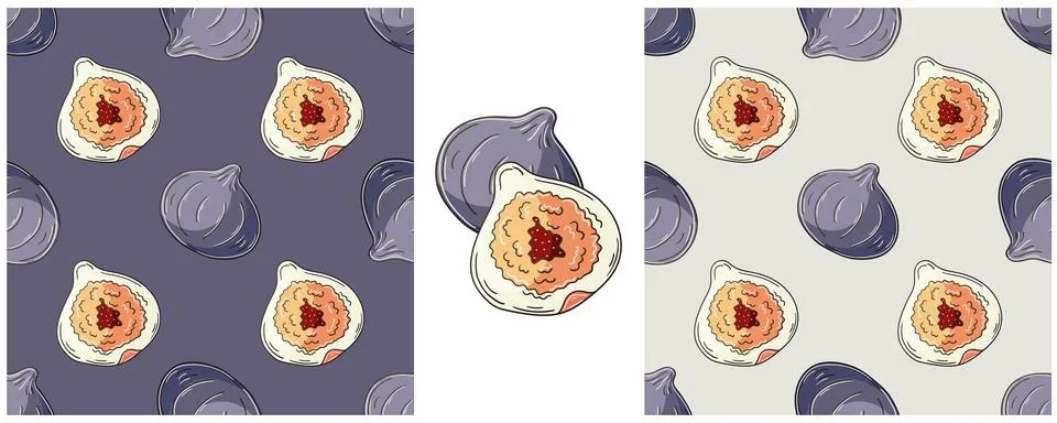 Seamless pattern. Color Set in hand draw style. Can be used for fabric and et Stock Illustration