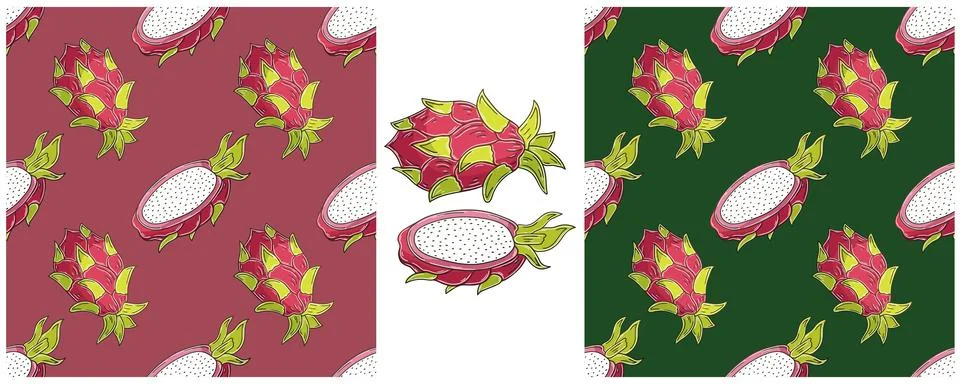 Seamless pattern. Color Set in hand draw style. Can be used for fabric and et Stock Illustration