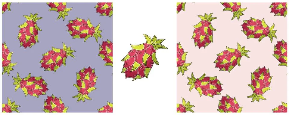 Seamless pattern. Color Set in hand draw style. Can be used for fabric and et Stock Illustration