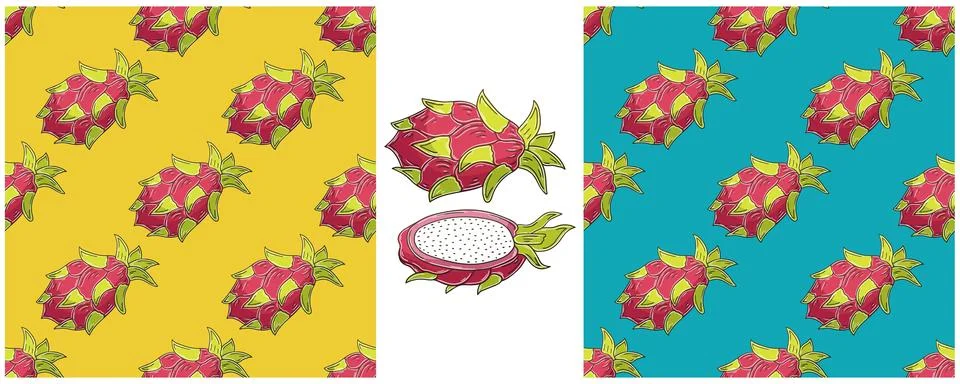 Seamless pattern. Color Set in hand draw style. Can be used for fabric and et Stock Illustration